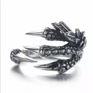 New! Mens stainless steel claw ring
